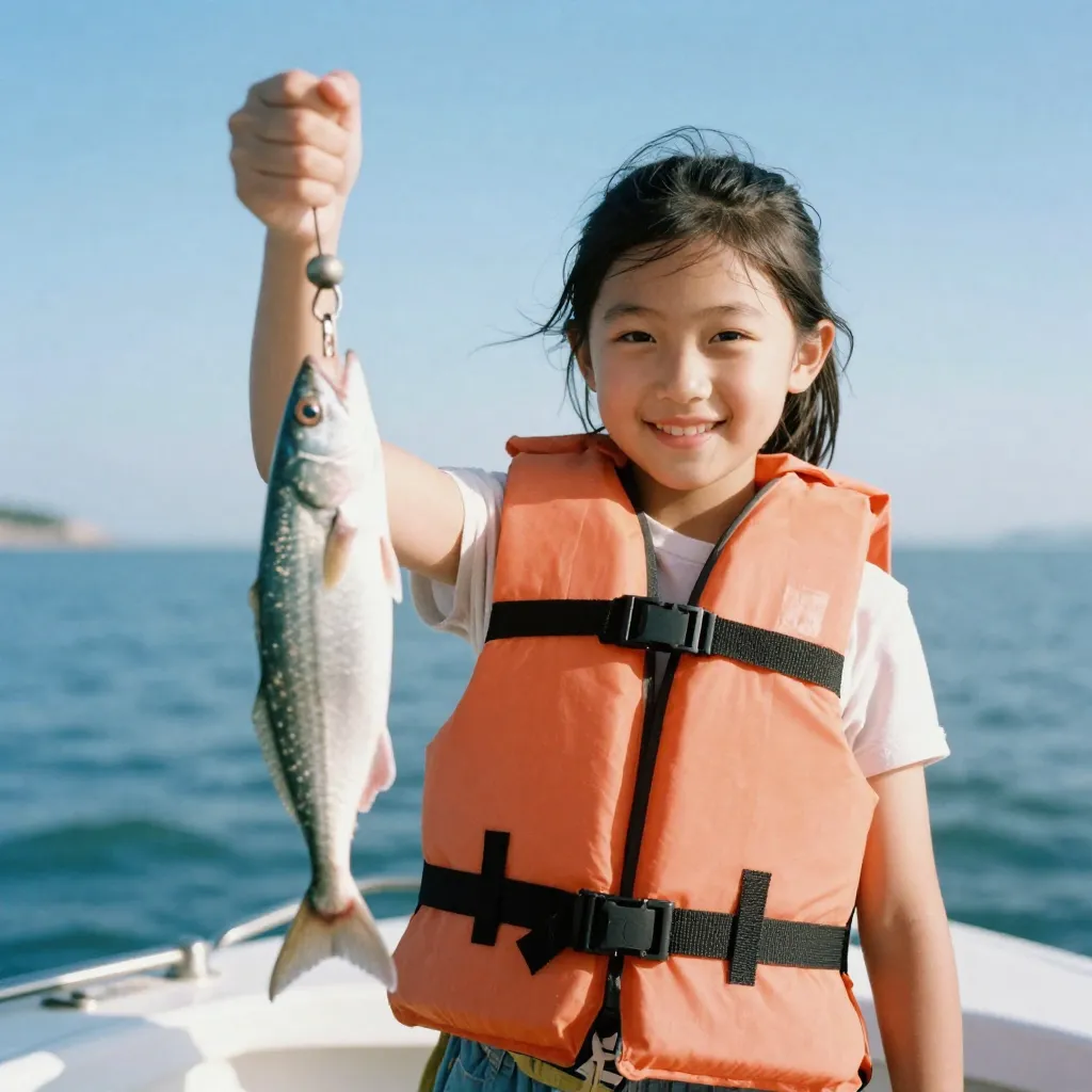 طفلة تمسك بسمكة بعد صيدها - صورة معبرة لمقال أفضل أماكن الصيد فى دبي