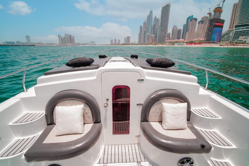Private fishing boat in Dubai – bow seating