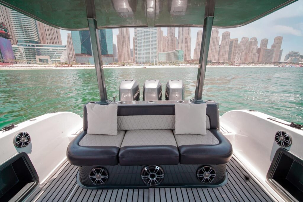 Private fishing boat in Dubai – rear lounge